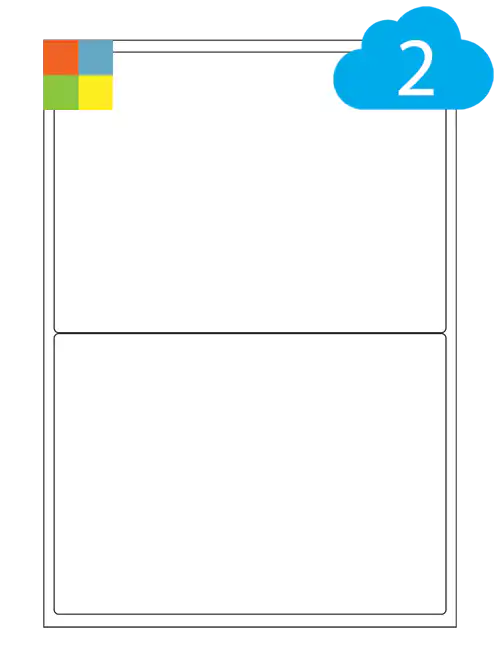 Coloured Labels, 2 Per Sheet, CL2199PC