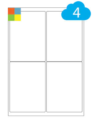 Coloured Labels, 2 Per A4 Sheet, 199.6 x 143.5mm