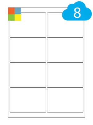 Coloured Labels - 8 Per A4 Sheet - 99.1 x 67.7mm
