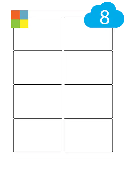 Coloured Labels - 8 Per A4 Sheet - 99.1 x 67.7mm