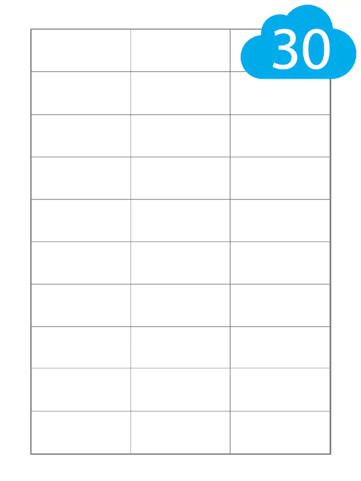30 Matt White Paper Labels Per A4 Sheet - CL3070P