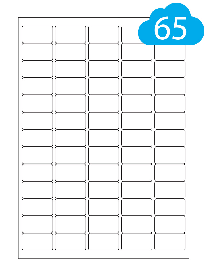 65 Removable Labels Per Sheet, Peelable Low Tack Adhesive , CL6538REM