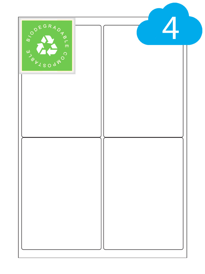 4 Biodegradable & Compostable Labels Per A4 Sheet - CL499BIO
