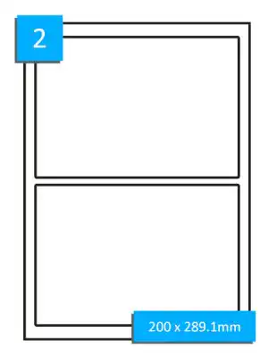 SRA3 Labels - 2 Per Sheet - 200 x 289.1mm