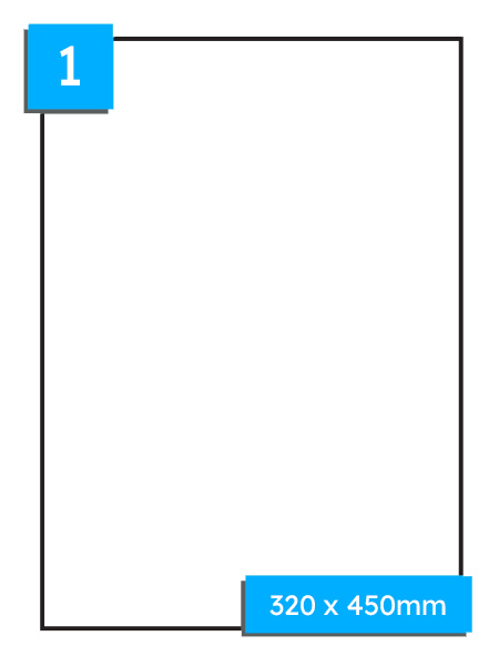 SRA3 Labels - 1 Per Sheet - 320 x 450mm - CL1SRA3