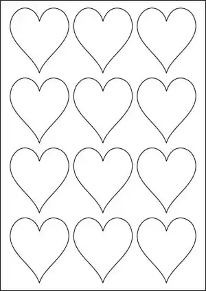Heart Shaped Labels - 12 Stickers Per Sheet - CL1260H