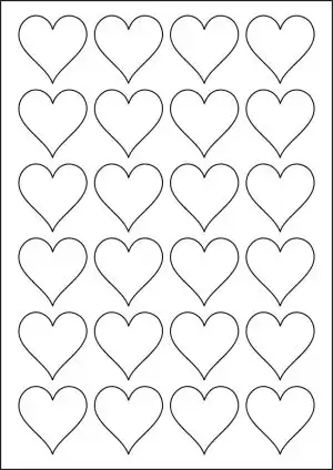 Heart Shaped Labels - 24 Stickers Per Sheet - CL2443H