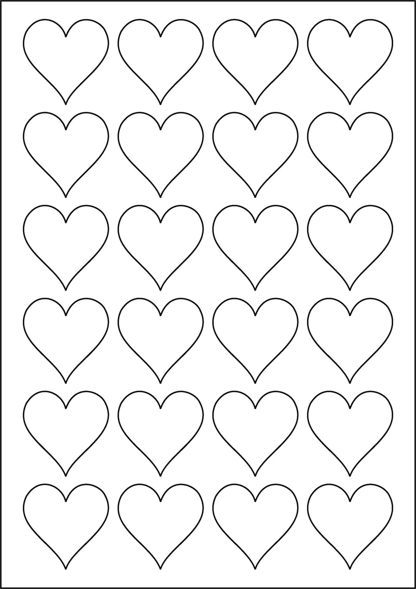 Heart Shaped Labels - 24 Stickers Per Sheet - CL2443H