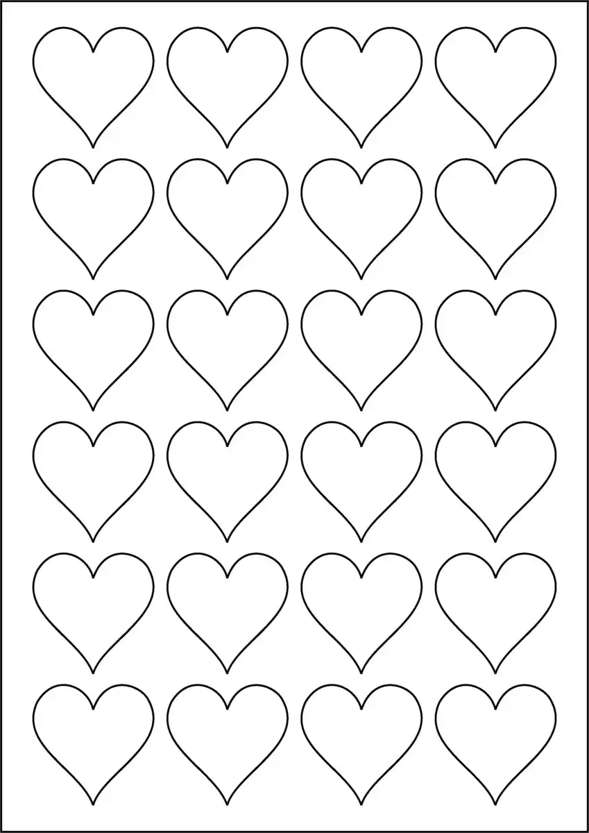 Heart Shaped Labels - 24 Stickers Per Sheet - CL2443H