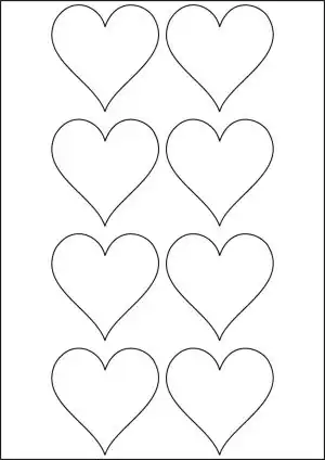 Heart Shaped Labels - 8 Stickers Per Sheet - CL869H