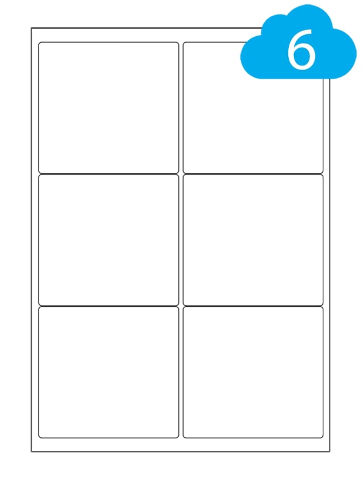 Recycled Paper Labels, 6 Per A4 Sheet, 99.1 x 93.1mm