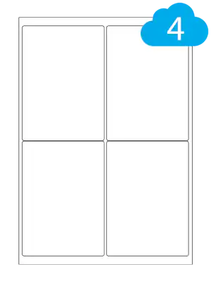 Waterproof Polypropylene Inkjet Labels - 4 Per Sheet - CL499MWPP