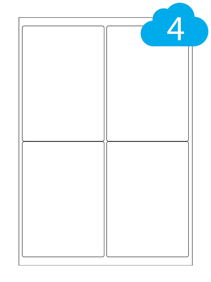 Waterproof Polypropylene Inkjet Labels - 4 Per Sheet - CL499MWPP