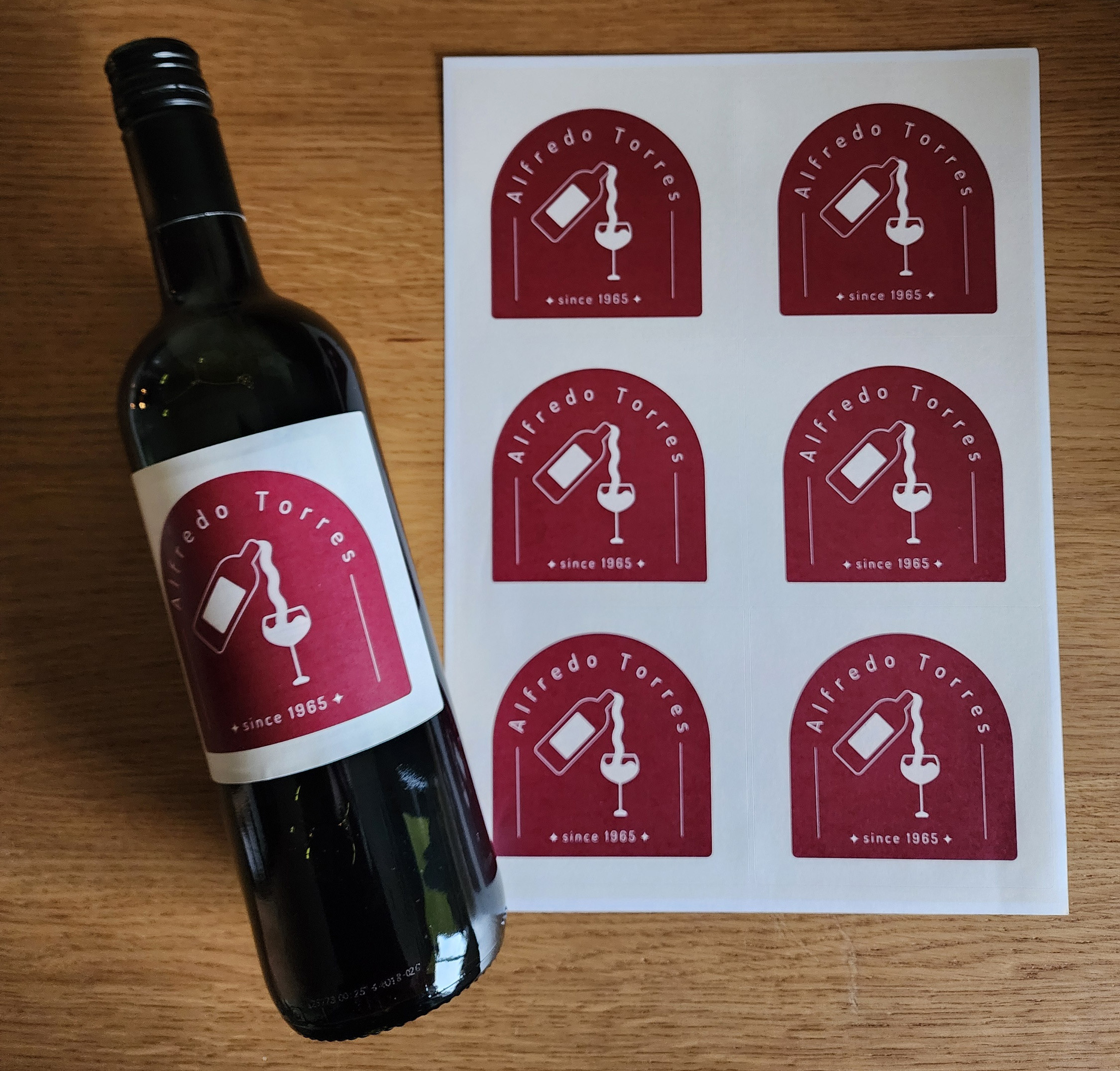 Printed Wine Bottle Labels Example