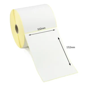 Direct Thermal Labels - 102mm x 152mm - 25mm Core - 500 Labels Per Roll