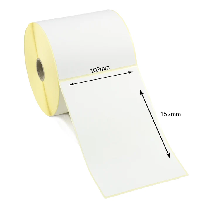 Direct Thermal Labels - 102mm x 152mm - 25mm Core - 500 Labels Per Roll