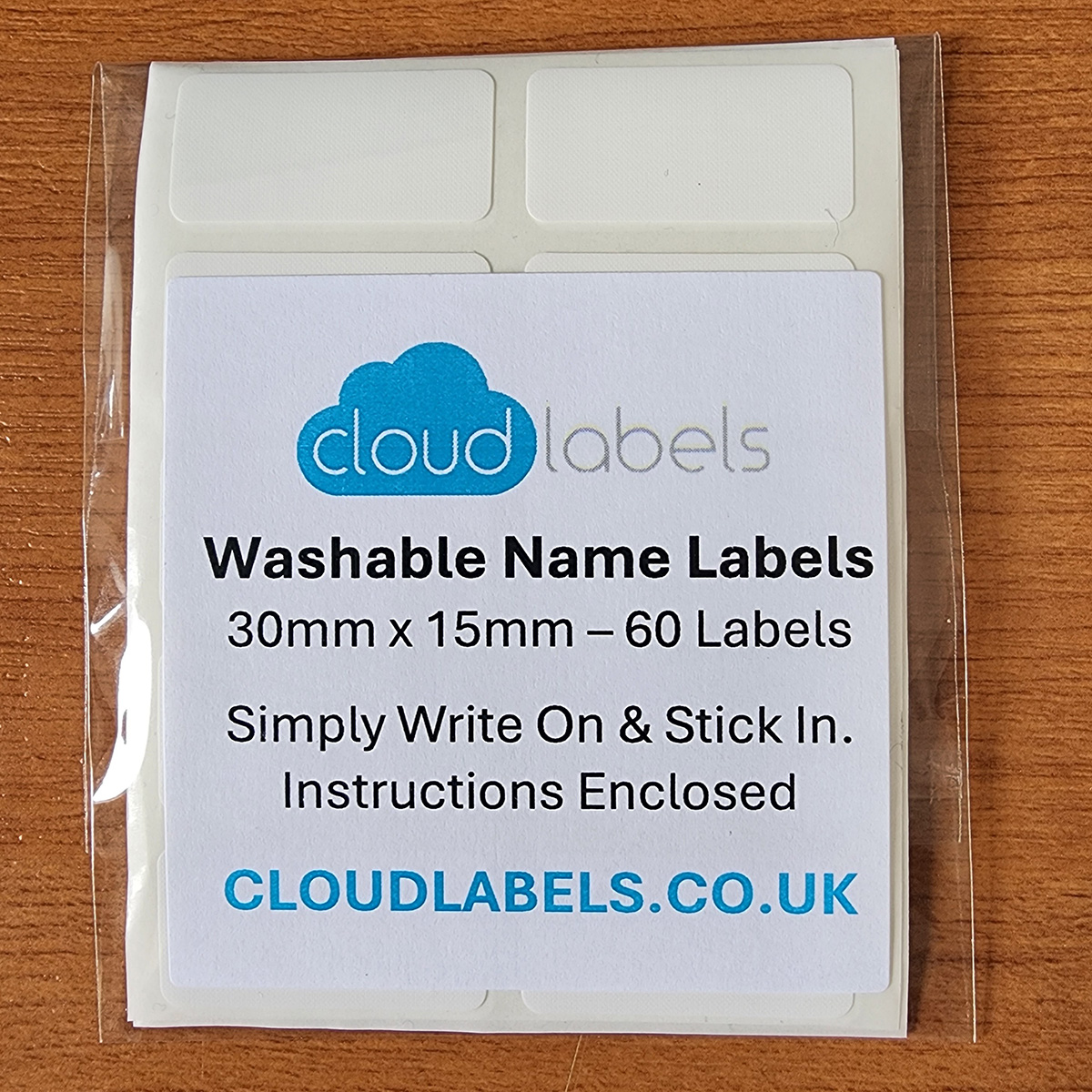 Stick On Clothing Name Labels - Washable
