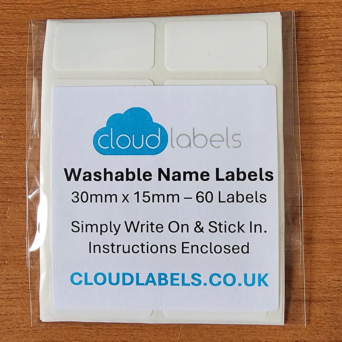 Stick On Clothing Name Labels - Washable