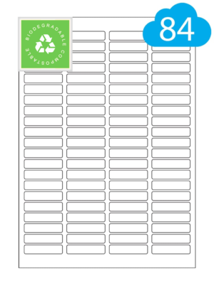 Biodegradable Labels - 84 Per Sheet - 46mm x 11mm - CL8446BIO