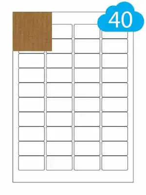 Brown Kraft Labels - 40 Per Sheet - 45.7 x 25.5mm - CL4045BRK