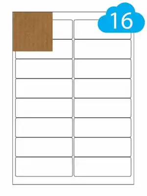 Brown Kraft  Labels - 16 Per Sheet - 99.1 x 33.9mm - CL1699BRK