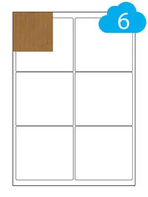 Brown Kraft  Labels - 6 Per Sheet - 99.1 x 93.1mm - CL699BRK