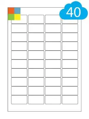 Coloured Labels - 40 Per A4 Sheet - 45.7 x 25.5mm - CL4045PC
