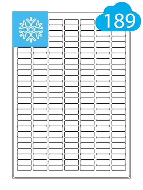 Freezer Labels - 189 Per A4 Sheet For Frozen Food - 25.4 x 10mm - CL18925DF