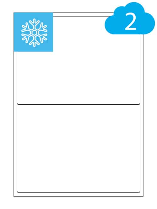 Freezer Labels - 2 Per A4 Sheet For Frozen Food - 199.6 x 143.5mm - CL2199DF