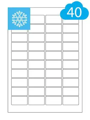 Freezer Labels - 40 Per A4 Sheet For Frozen Food - 45.7 x 25.5mm - CL4045DF