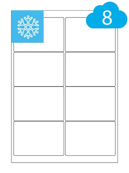 Freezer Labels - 8 Per A4 Sheet For Frozen Food - 99.1 x 67.7mm - CL899DF