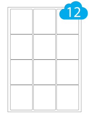 Semi-Gloss White Paper Labels - 12 Per A4 Sheet - 63.5 x 72mm - CL1263SG