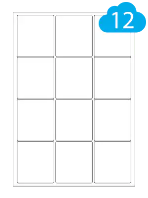 High Tack Labels - 12 Extra Sticky Labels Per Sheet - 63.5 x 72mm - CL1263HT