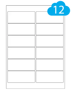 White Paper Labels - 12 Per A4 Sheet - 99.1 x 42mm - CL1299P