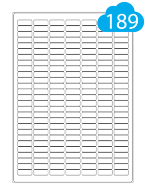 Semi-Gloss White Paper Labels - 189 Per A4 Sheet - 25.4 x 10mm - CL18925SG