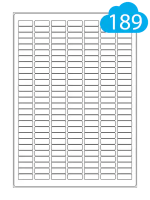 Semi-Gloss White Paper Labels - 189 Per A4 Sheet - 25.4 x 10mm - CL18925SG