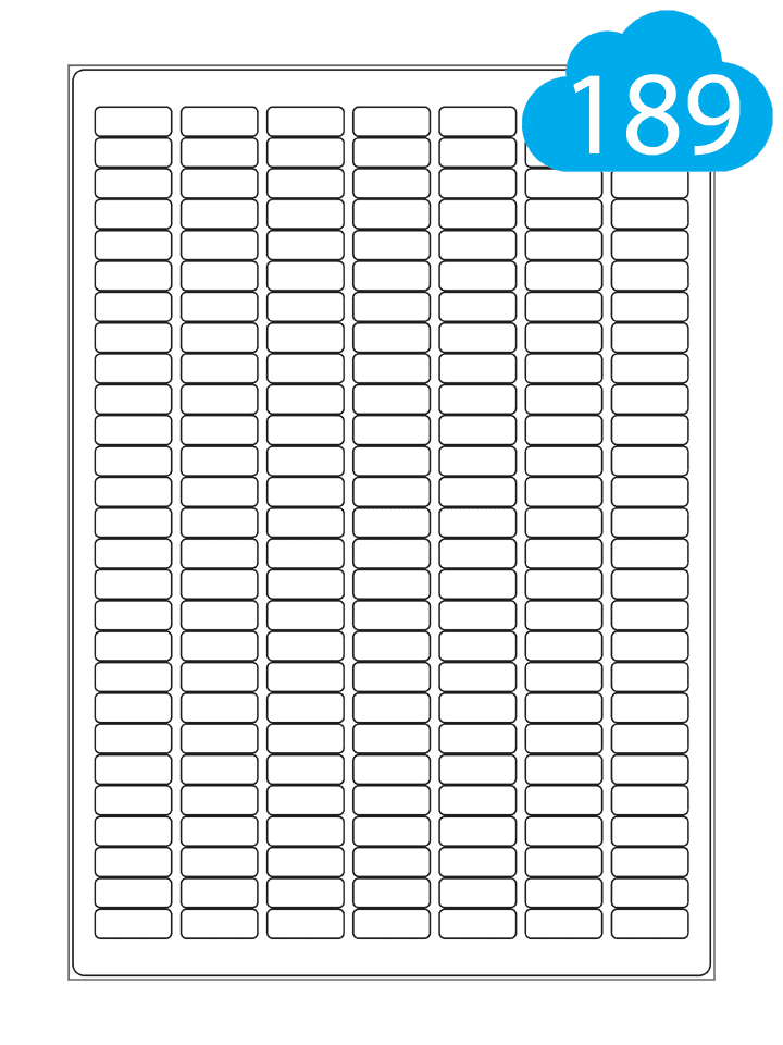 Semi-Gloss White Paper Labels - 189 Per A4 Sheet - 25.4 x 10mm - CL18925SG