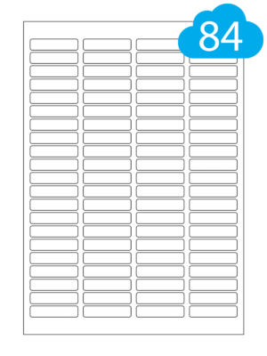 White Paper Labels - 84 Per A4 Sheet - 46 x 11mm - CL8446P