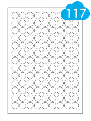 White Paper Labels - 117 Round Labels Per A4 Sheet - 19mm Circles - CL11719R