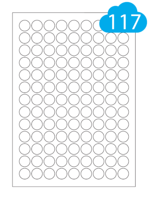 White Paper Labels - 117 Round Labels Per A4 Sheet - 19mm Circles - CL11719R