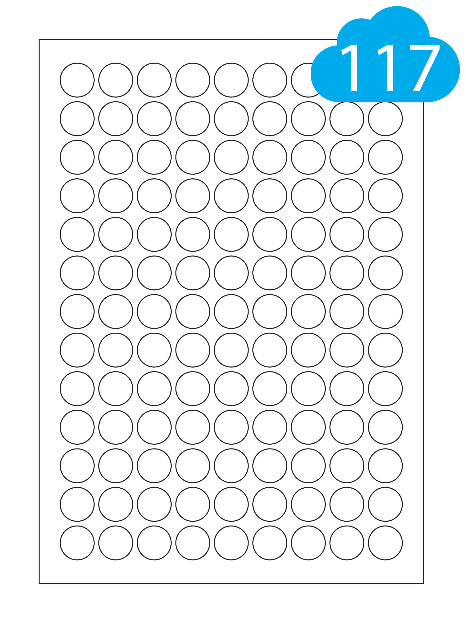 Gold or Silver Labels - 117 Round Labels Per Sheet - 19mm Circles - CL11719METR