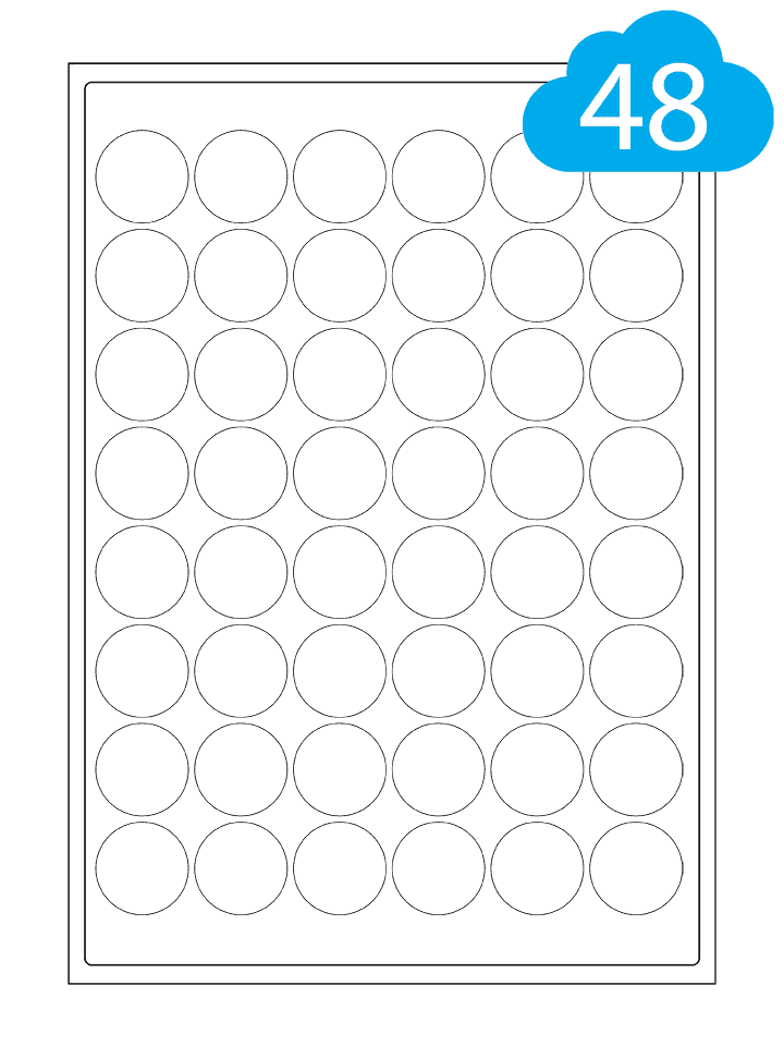 48 Round Labels Per Sheet - 30mm Diameter Circles - CL4830R