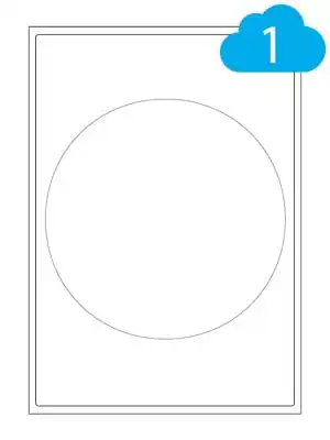 White Paper Labels - 1 Round Label Per A4 Sheet - 200mm Circles - CL1200R