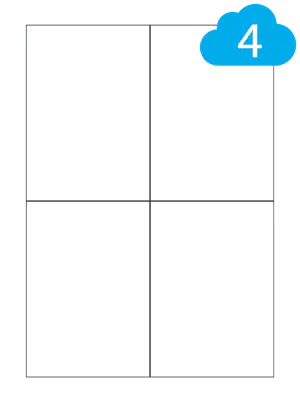 4 Square Cut Rectangle Labels Per Sheet - 105mm x 148.5mm - CL4105
