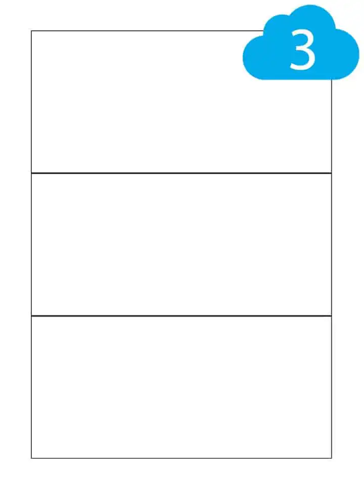 White Paper Square Cut Labels - 3 Per A4 Sheet - 210 x 99mm - CL3210P
