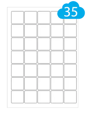 Square Recycled Paper Labels - 35 Per A4 Sheet - 37mm x 37mm - CL3537FSCSQ