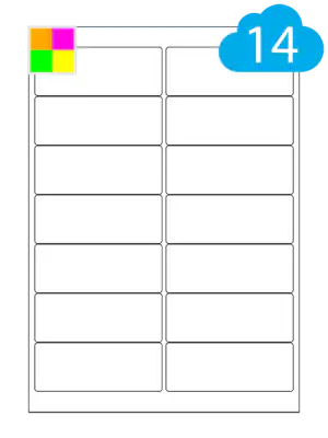 Fluorescent Labels - 14 Per A4 Sheet - 99.1 x 38.1mm - CL1499FC