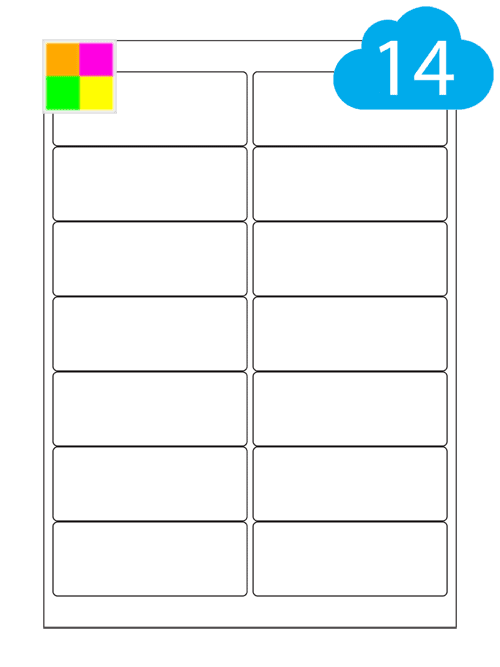 Fluorescent Labels - 14 Per A4 Sheet - 99.1 x 38.1mm - CL1499FC