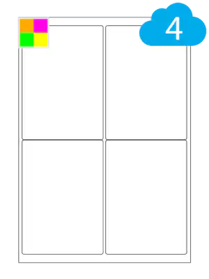 Fluorescent Labels - 4 Per A4 Sheet - 99.1 x 139mm - CL499FC
