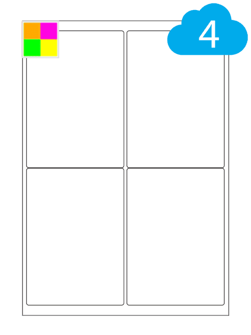 Fluorescent Labels - 4 Per A4 Sheet - 99.1 x 139mm - CL499FC